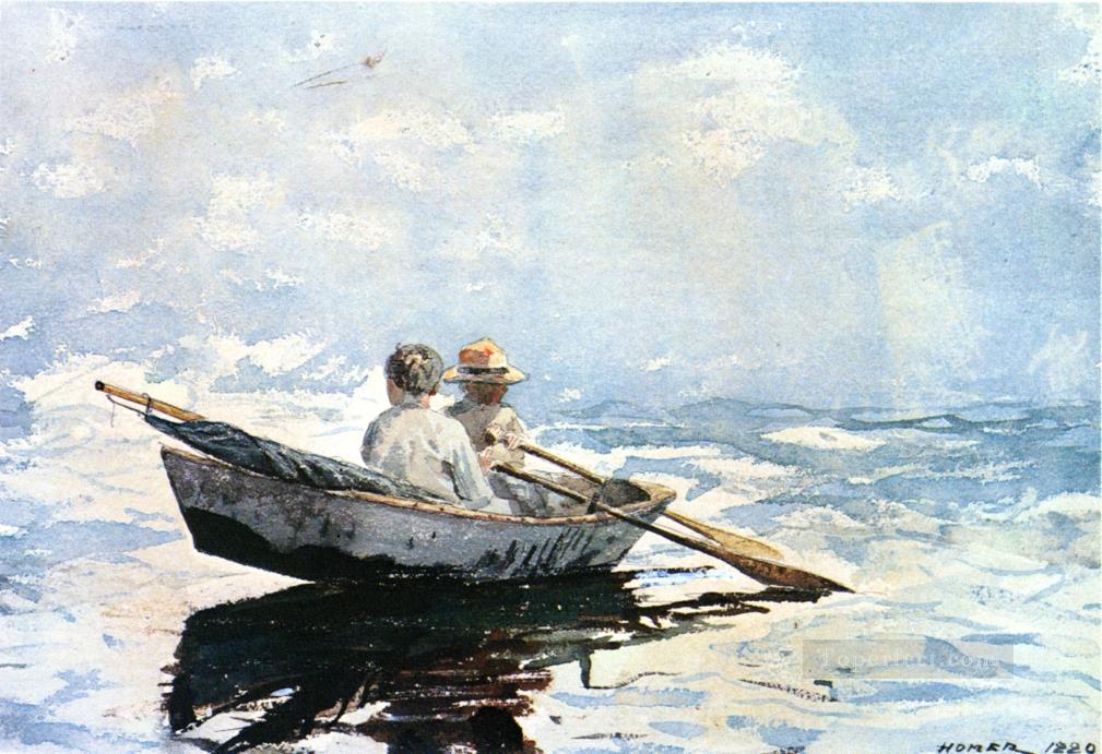 Bote de remos Winslow Homer acuarela Pintura al óleo